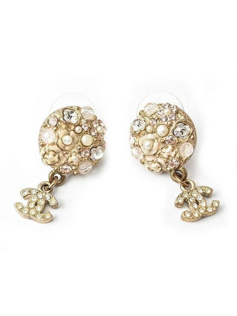 Chanel Circle Pearl Motif Logo Rhinestone 1190$